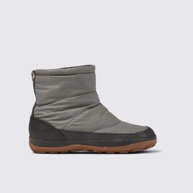 Side view of Peu Pista Gray Textile and Leather Boots for Women