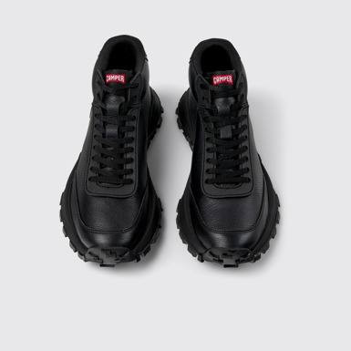 Overhead view of Drift Trail VIBRAM Black leather sneakers for women