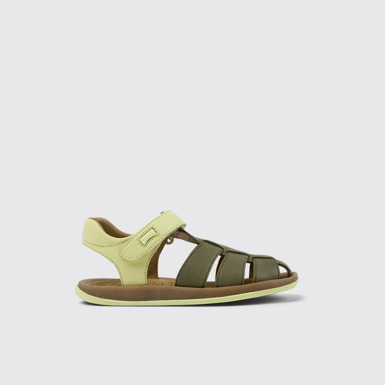 Side view of Twins Multicolored Leather Closed Sandals for Kids.
