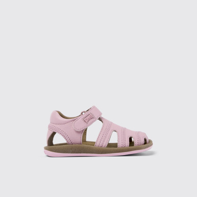 Side view of Bicho Pink Leather Sandal