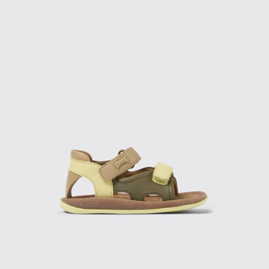 Side view of Twins Multicolor Leather Sandals for Kids.