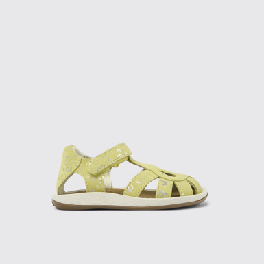 Side view of Bicho Yellow Nubuck Sandal