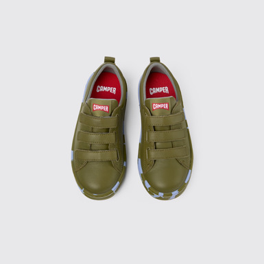 Runner Baskets en cuir vert