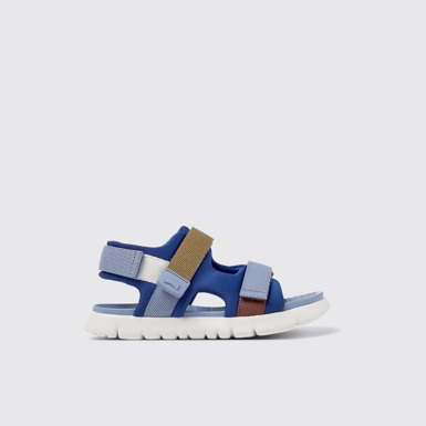 Side view of Twins Multicolored Textile 2-Strap Sandal