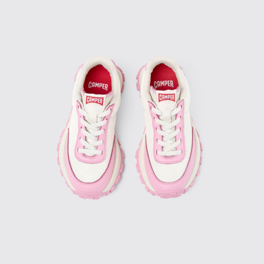 Overhead view of Drift Trail White Textile/Leather Sneaker