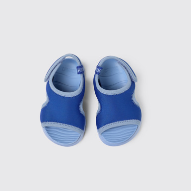 Overhead view of Oruga Blue Textile Sandal