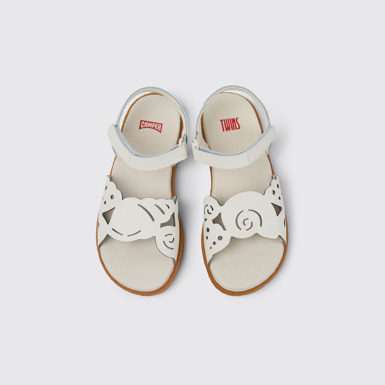 Twins Sandalia de piel blanca