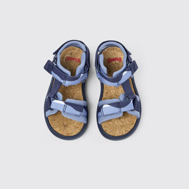 Overhead view of Pelotas Flota Blue Textile Sandal