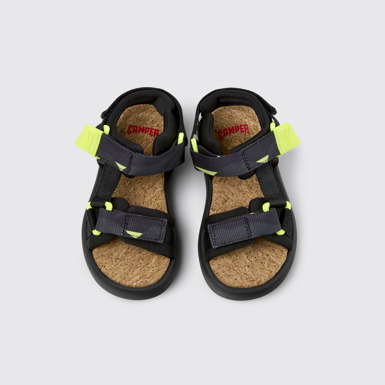 Overhead view of Pelotas Flota Multicolor Recycled PET Sandals for Kids.