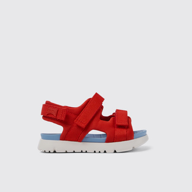 Side view of Oruga Red Textile Sandal