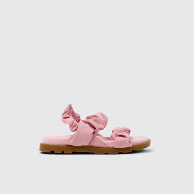 Brutus Sandal Rosa Sandalen aus Leder und recyceltem PET für Kinder.
