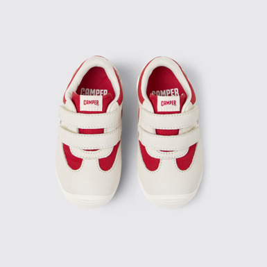 Overhead view of Dadda Multicolor Textile and Leather Sneakers for Kids.