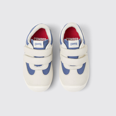Overhead view of Dadda Multicolor Textile and Leather Sneakers for Kids.