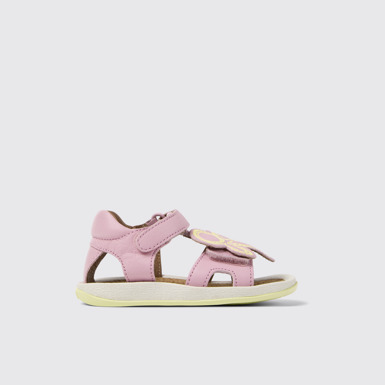 Side view of Twins Multicolor Leather Sandals for Kids.