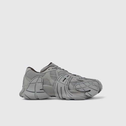 Image of Side view of Tormenta Gray Textile Sneakers