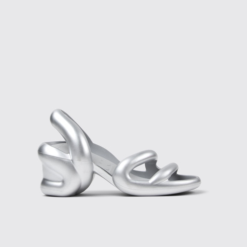 Image of Side view of Kobarah Silver Sandals for Men.