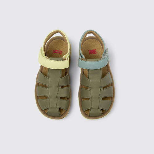 Image of Twins Sandales fermées en cuir multicolore pour enfant.
