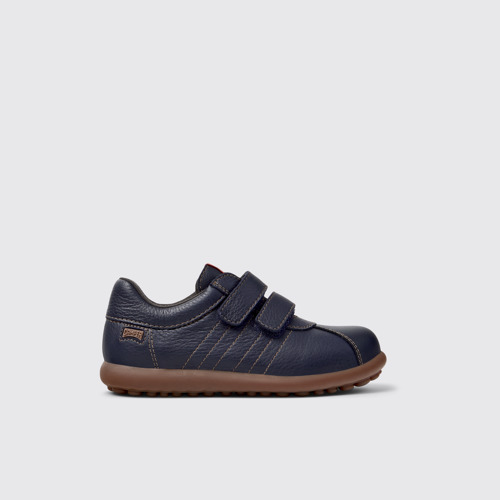 Image of Pelotas Scarpe blu navy in pelle e tessuto per bambini