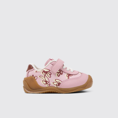 Image of Side view of Dadda Multicolor Textile and Leather Sneakers for Kids.
