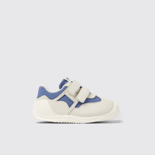 Image of Side view of Dadda Multicolor Textile and Leather Sneakers for Kids.