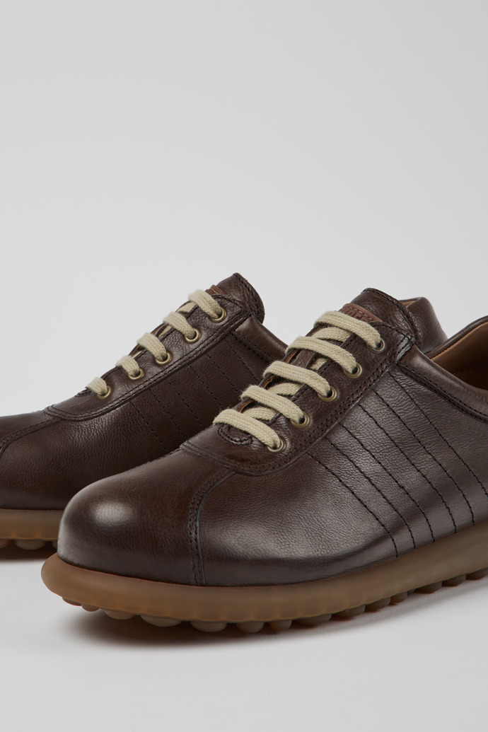 Close-up view of Pelotas Dark brown shoe for women