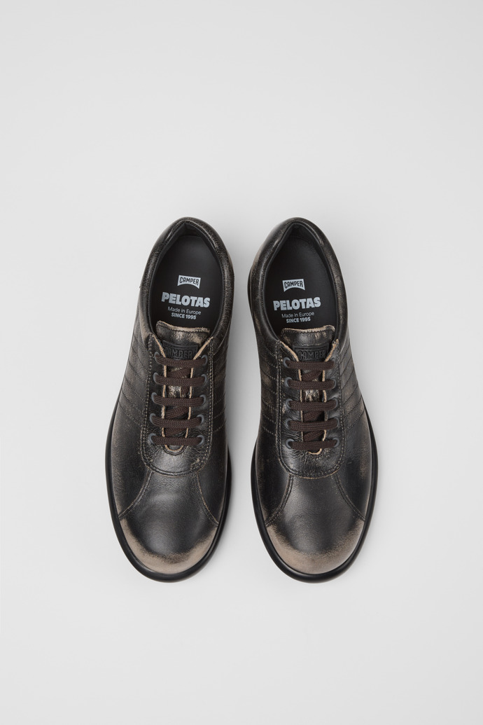 Overhead view of Pelotas Bi-color Leather Shoes for Women