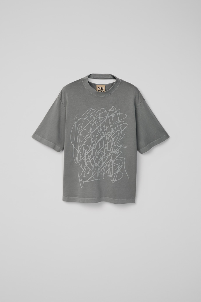 Side view of T-Shirt Gray Mineral Dye Boxy T-Shirt