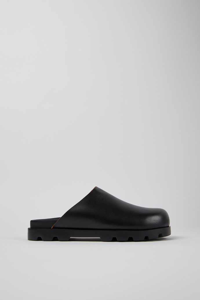 Side view of Brutus Sandal Black Leather Sandals for Men.