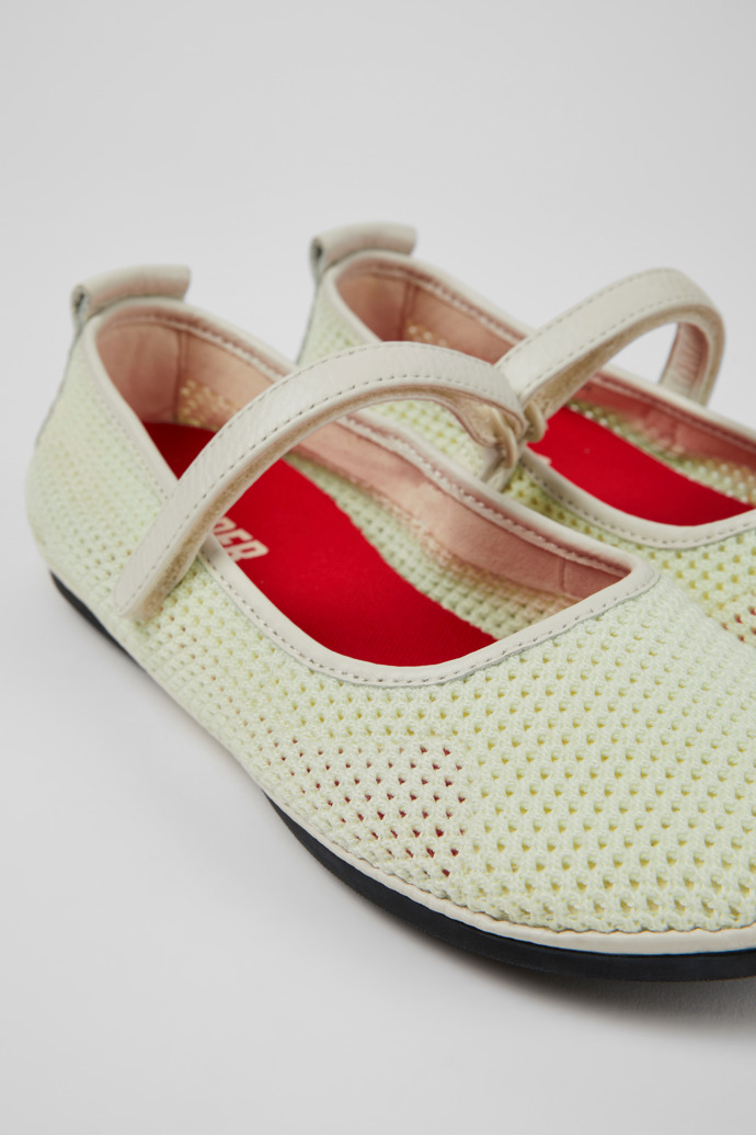 Close-up view of Right Multicolor TENCEL Lyocell Leather Moccasins for Women.