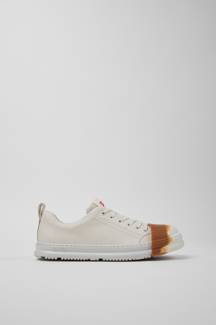 Side view of Junction Runner White Leather Women's Sneakers.