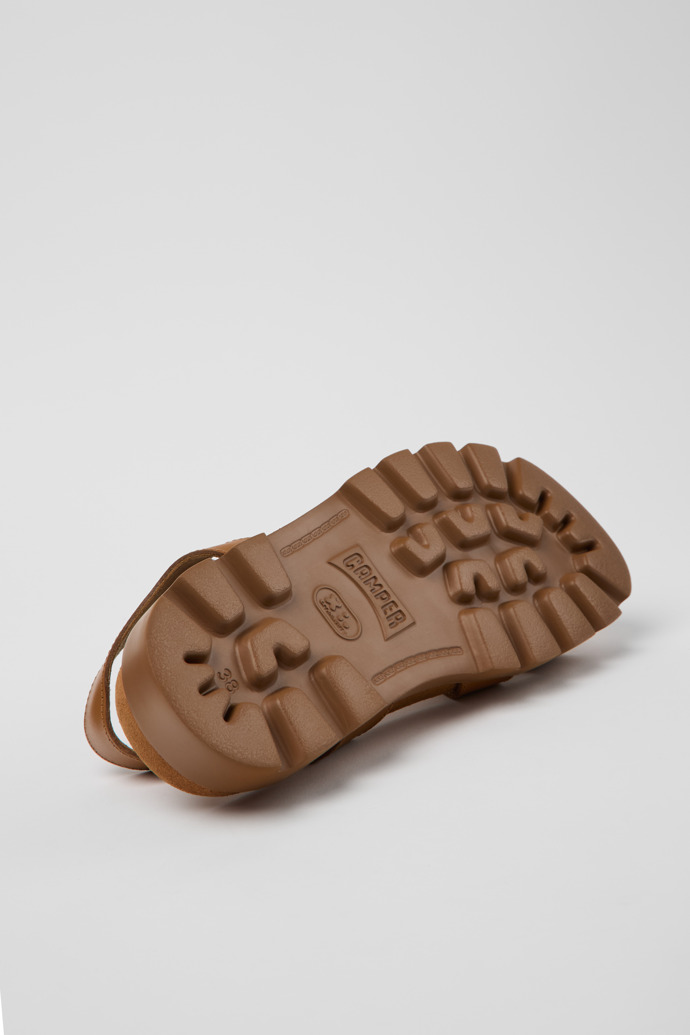The soles of Brutus Sandal Brown Leather Sandals for Women.