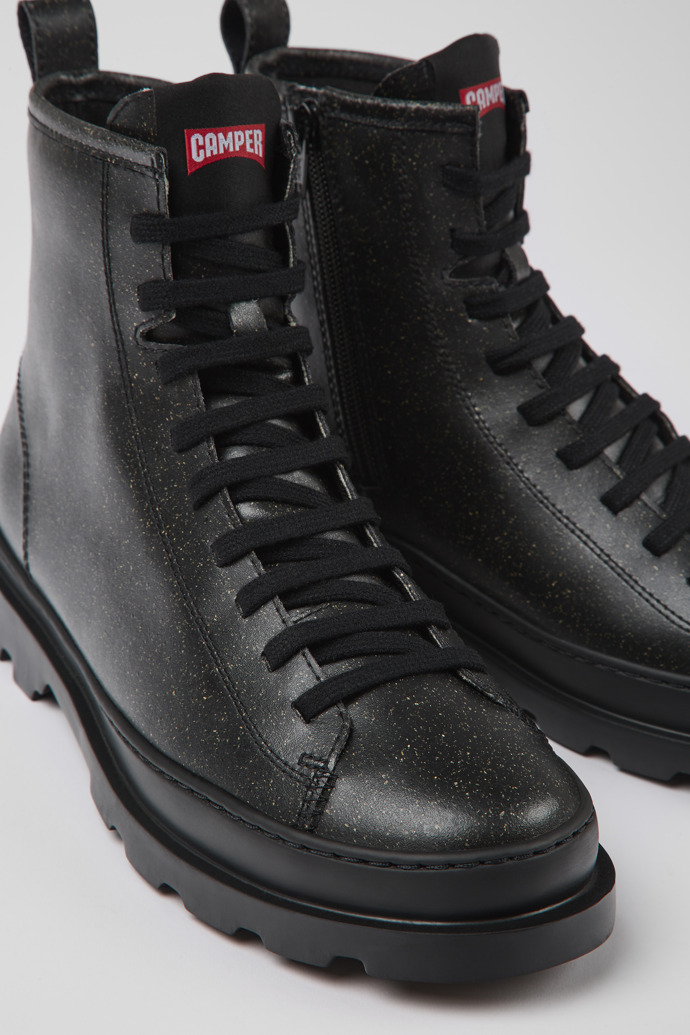 Close-up view of Brutus Black MIRUM® ankle boots for women