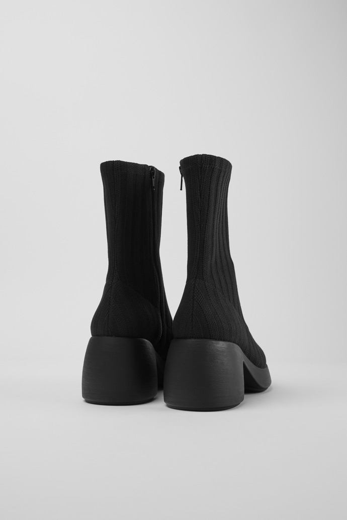 Back view of Thelma TENCEL® Black TENCEL® Lyocell boots for women