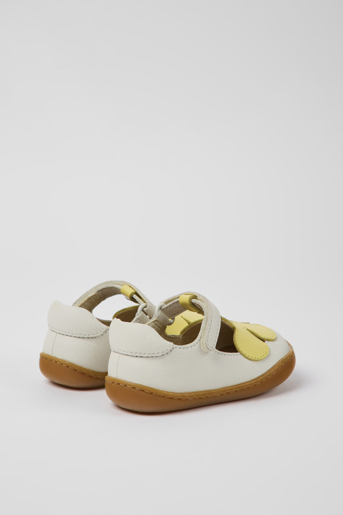 Twins Zapatos blancos y amarillos de piel para niños