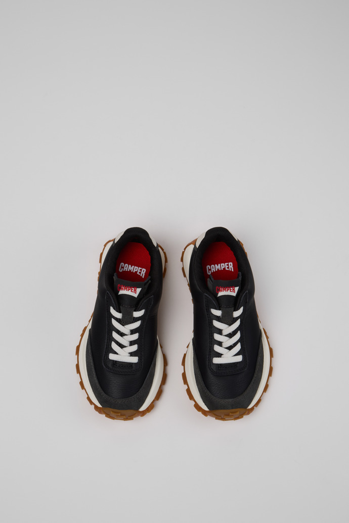 Overhead view of Drift Trail Multicolor Leather and Nubuck Sneakers for Kids.