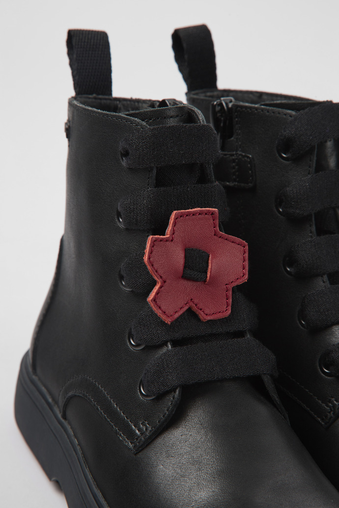 Twins Bottines en cuir noir pour enfant