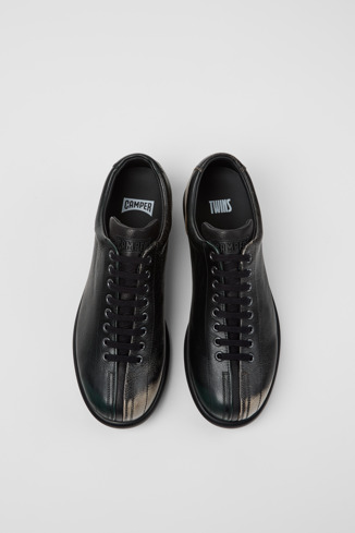Overhead view of Twins Multicolor Leather Shoes for Men.