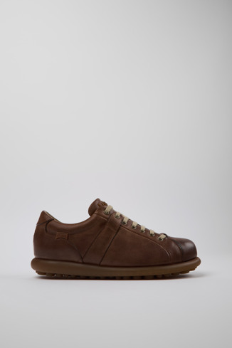 Side view of Pelotas Brown Leather Men's Shoes.