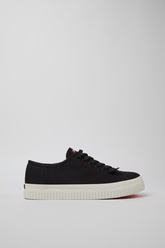 Side view of Peu Roda Black TENCEL™ Lyocell Sneakers for Men.