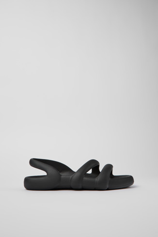 Side view of Kobarah Flat Black EXTRALIGHT Sandals for Men.