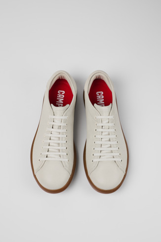 Overhead view of Pelotas Soller White Leather Men's Sneakers.