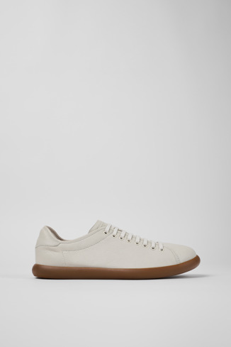 Side view of Pelotas Soller White Leather Men's Sneakers.